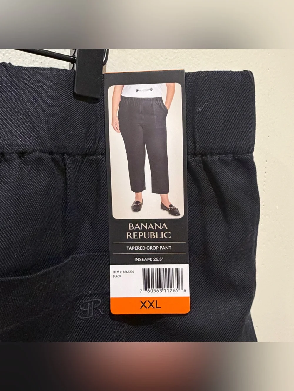 NWT Banana Republic Tapered Crop Linen Black Trousers Pants - Women’s Size XXL